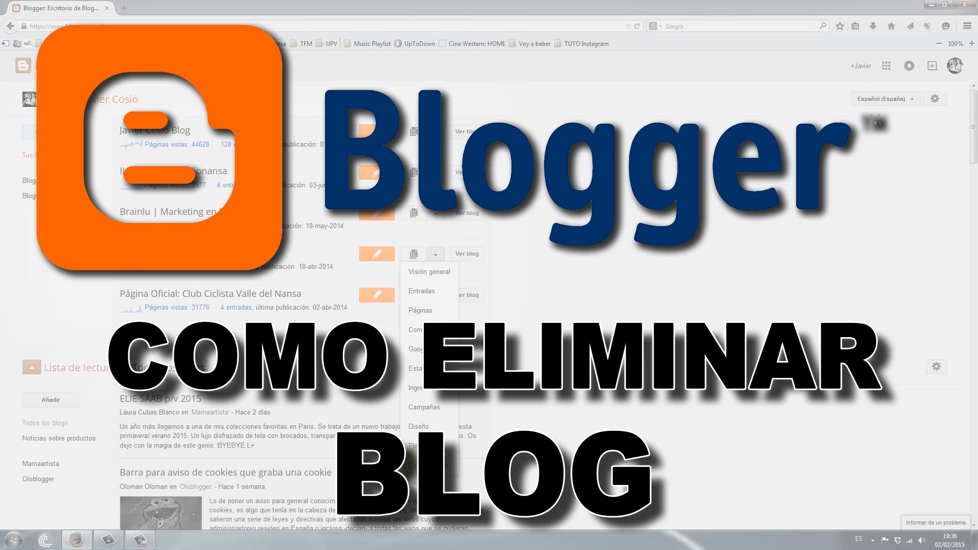 eliminar blog de blogger